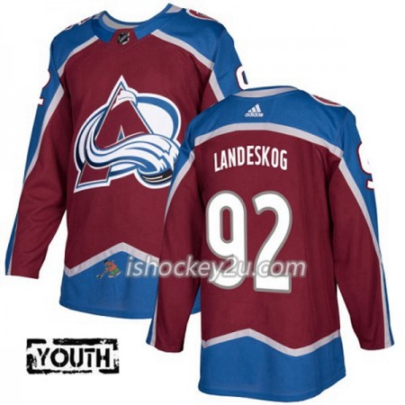 Børn NHL Colorado Avalanche Trøje Gabriel Landeskog 92 Adidas 2017-2018 Vinrød Authentic